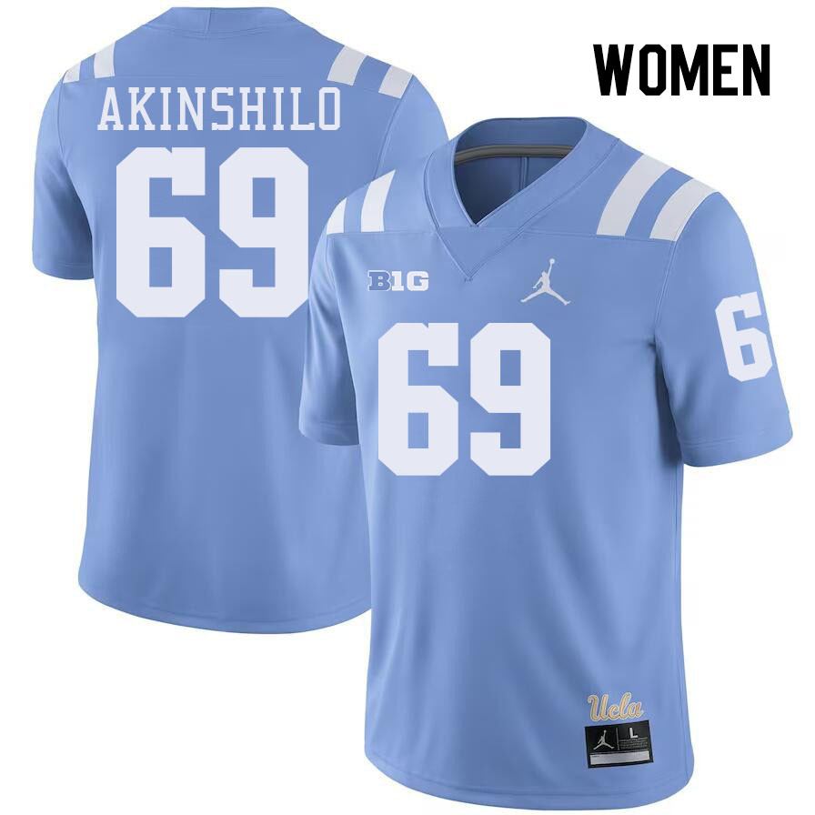 Women #69 Oluwafunto Akinshilo UCLA Bruins College Football Jerseys Stitched-Power Blue